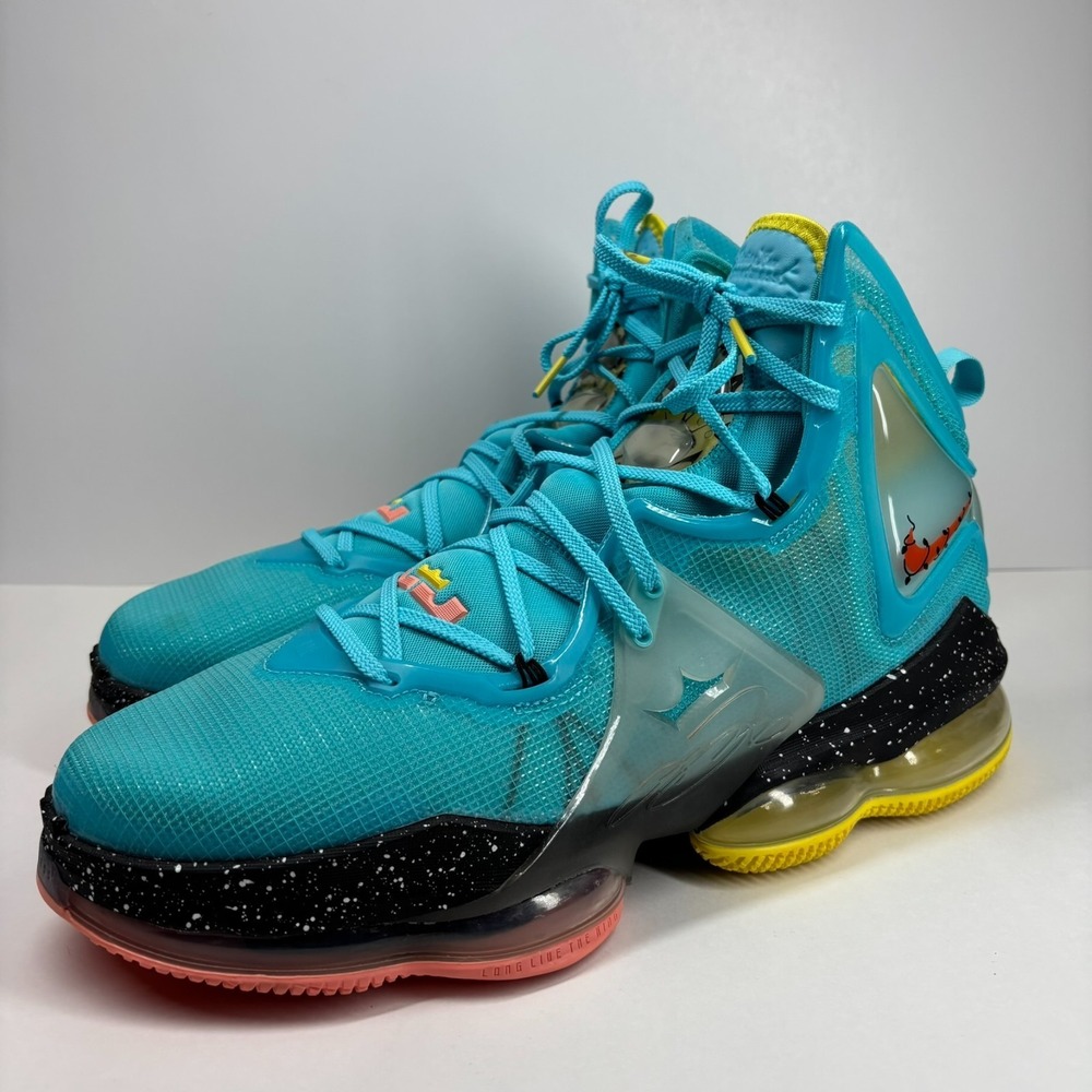 Nike LeBron 19 Christmas Men's US 14 Polarized Blue Basketball Shoes DC9338-400